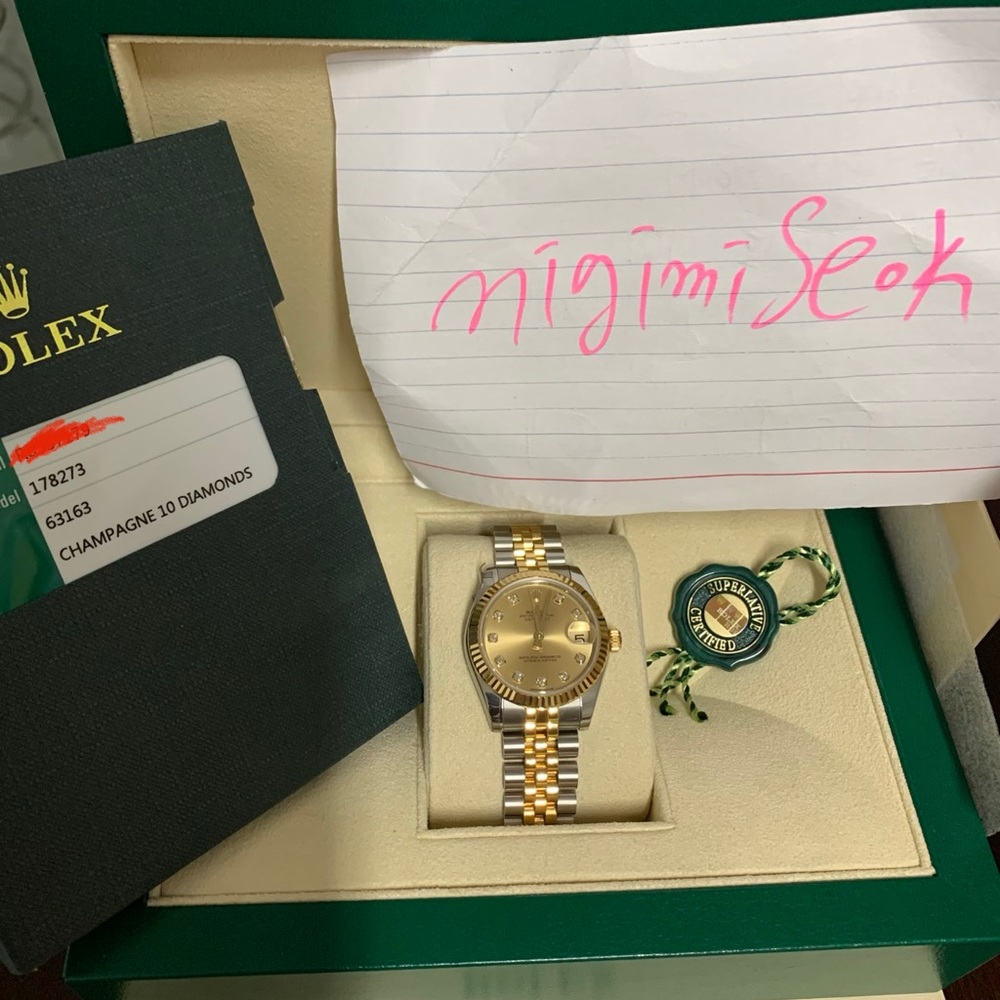 Sold$ Rolex date just 31mm W 10diamonds -sold-
